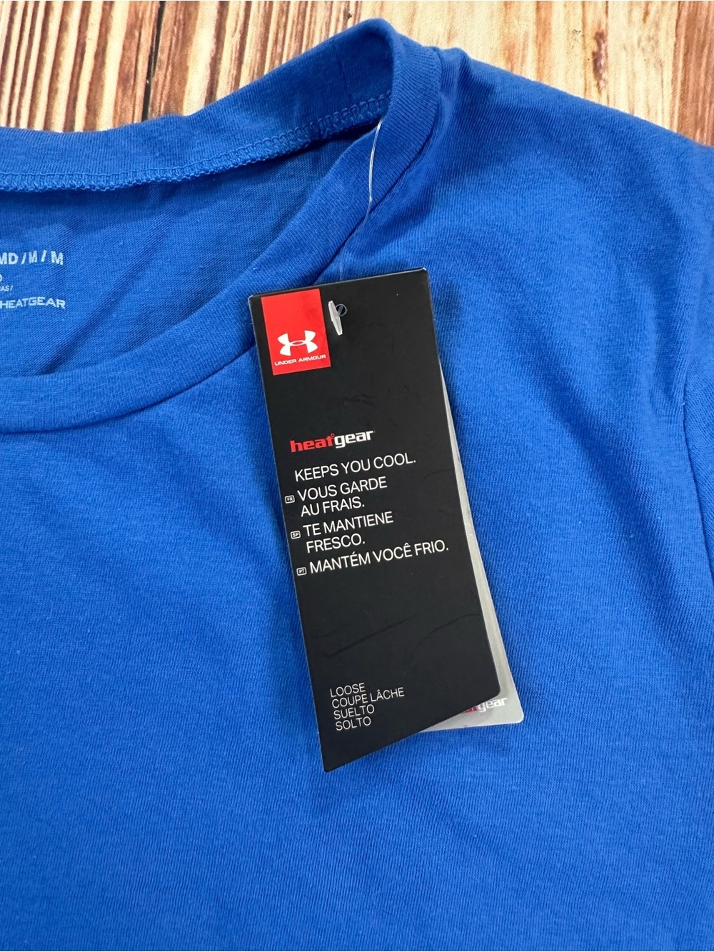 NWT Under Armour Women’s Blue Crew Neck Tee Loose Size Medium - Picture 4 of 9